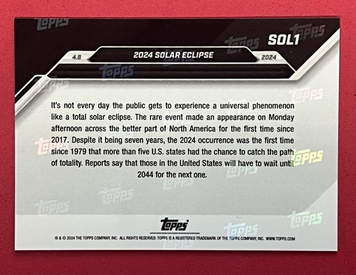 2024 TOPPS NOW *** ECLIPSE SOLAR*** 1er eclipse total desde 2017 casi nuevo o mejor - Imagen 2 de 2