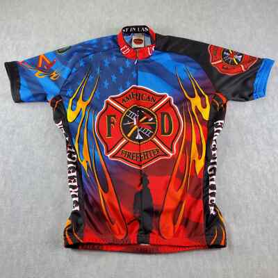 World Jerseys Cycling Jersey Mens Large Red FD American