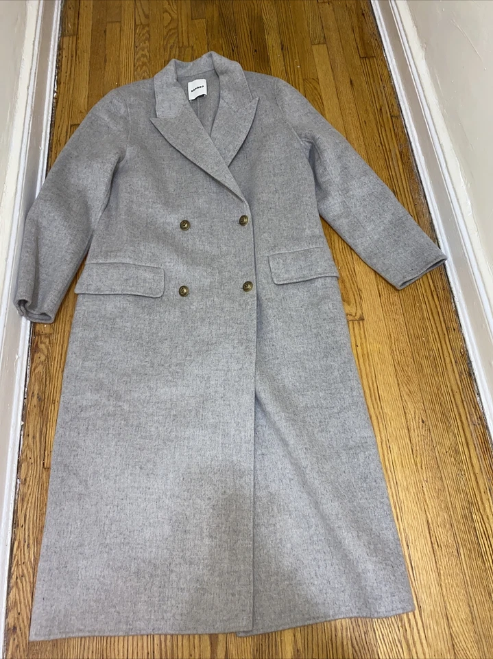 SANDRO Mystere Double Breasted Long Coat Size 38 Orig. $745 NEW - Image 4 of 4