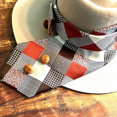 Wool Fedora With Boho Vintage Tie And Buttons | eBay