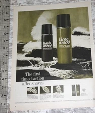 1966 Eversharp Vintage Print Ad After Shave Lotion Bark Wood Lime Sparkle Foam