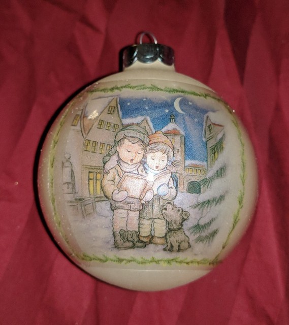 HOLIDAY HARMONY 1998 BERTA HUMMEL Glass Ball Christmas Ornament RARE
