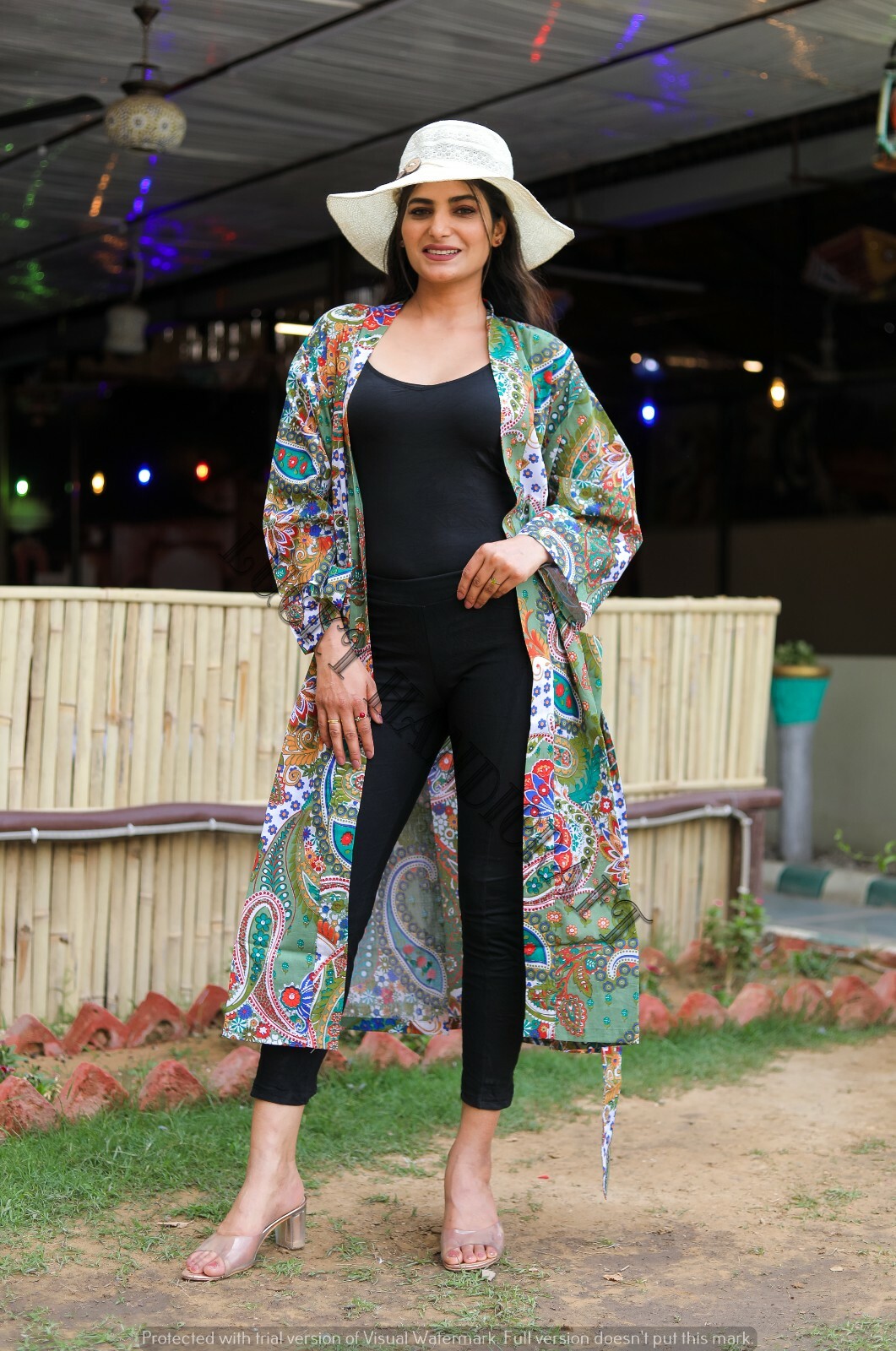 Cover Up Kimono Beach Wear Bathrobe Cover Up Printed Kimono robe Resort Wear-image
