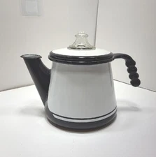 Vintage Vollrath Kook King Enamelware Coffee Pot 