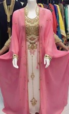 Moroccan Dress Dubai Abaya Eid SALE Hand Work Gown Long Farasha Ramzan Kaftan