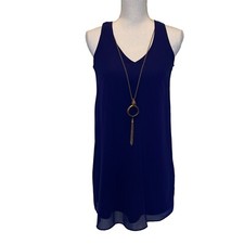 BCX Dress Womens  Size Small Royal Blue/Cobalt Chiffon Sleeveless Cocktail Party