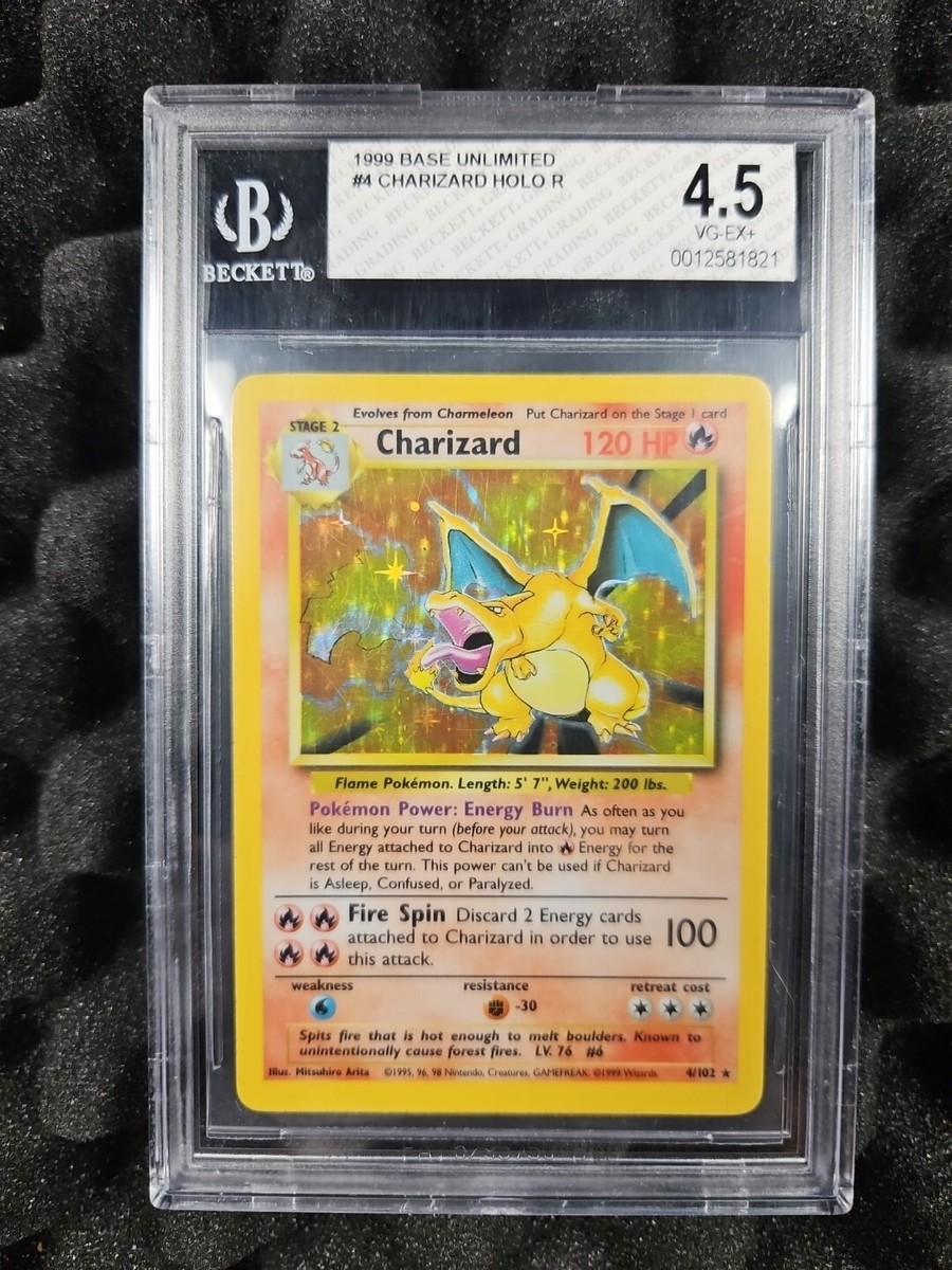 1999 Pokemon Charizard Base Set #4/102 Holo Unlimited Rare BGS 4.5