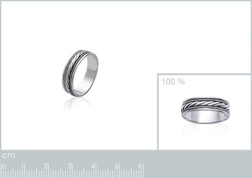 Bague Alliance T48 Tressée Argent Massif 925 de Dolly-Bijoux - Picture 3 of 7