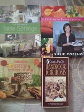 Lot of Books on Entertaining: Table Decor, Esquire, Garnishing, Easy Styling