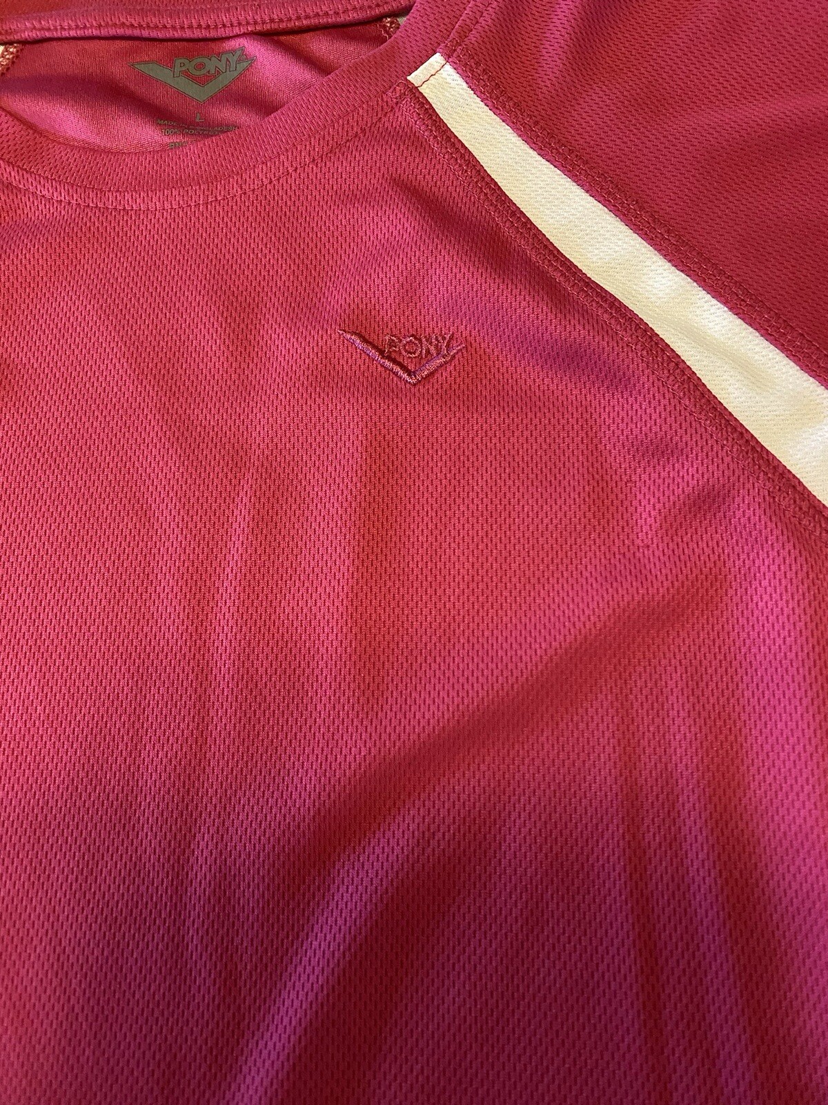 T shirt donna PONY Activewear manica corta marmorizzata rosa caldo taglia L large