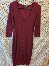 Express 3/4 Sleeve Long Button Dress Size Sm
