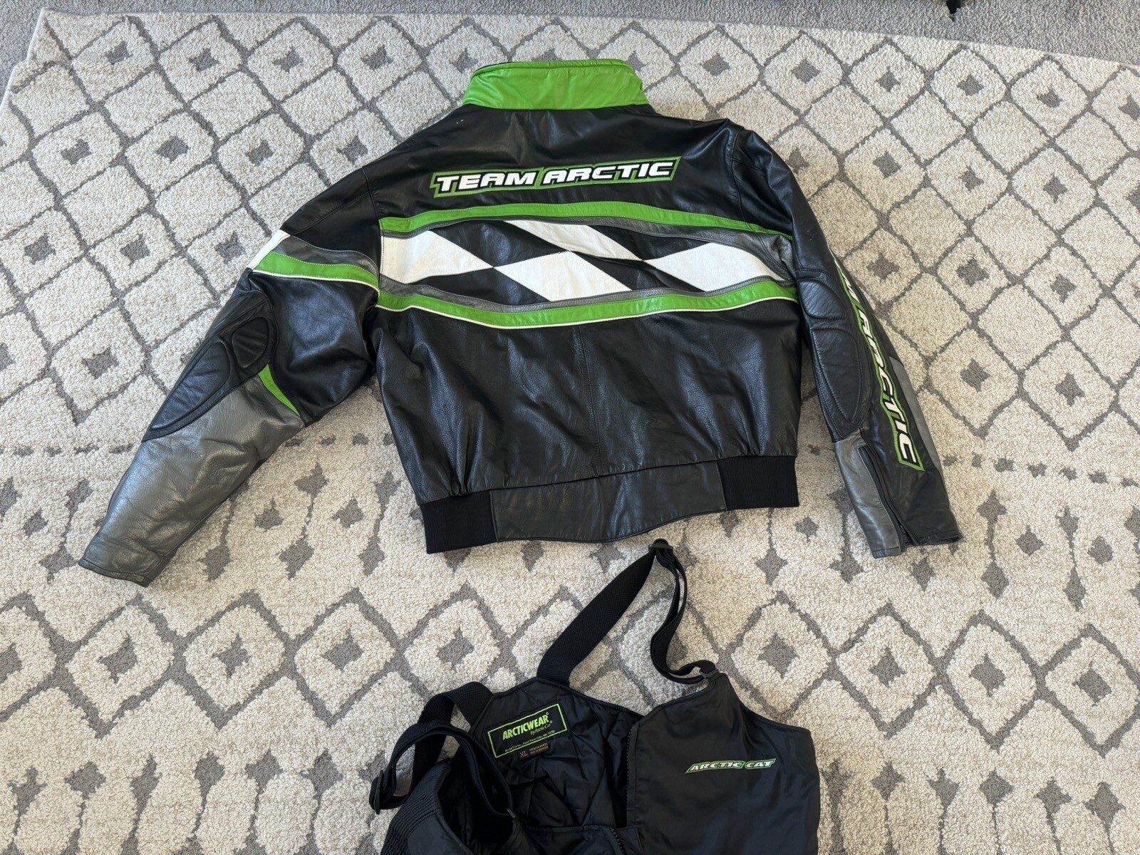arctic cat leather snowmobile jacket And Bibs eBay
