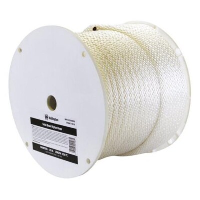 Solid Braid Nylon Rope Marine Utility Dock Lines Cargo Tie Down 1/2'' x 250'