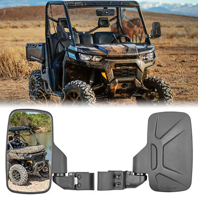 2x Side Folding Rear View Mirrors For Can-Am Defender HD8 HD10 HD5 Max 2016-26