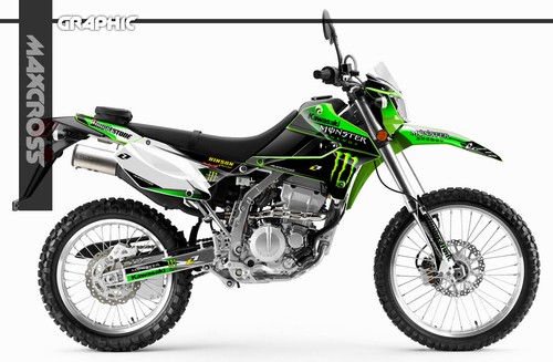 KAWASAKI KLX250 KLX300 S/D-Tracker 2008-2024  MAXCROSS GRAPHICS KIT DECAL MONS1 - Foto 1 di 5
