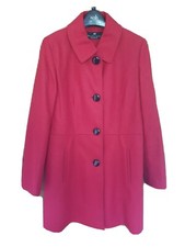 Red Single Breasted Wool Coat Size 14 