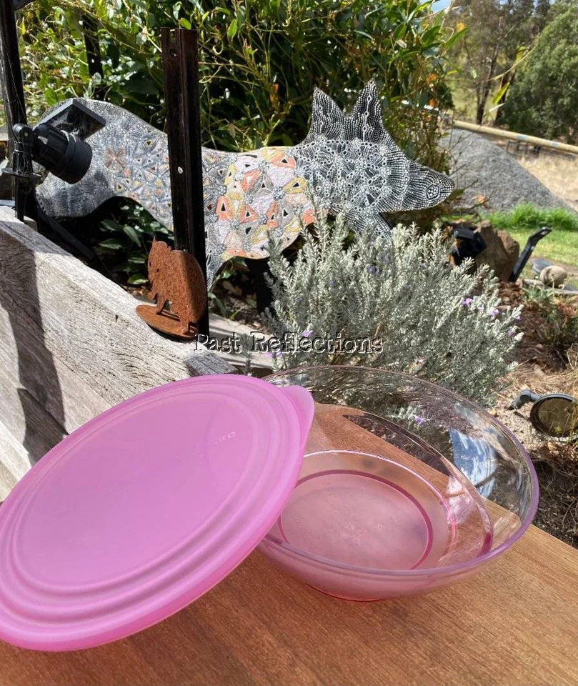 TUPPERWARE ILLUSIONS SHEERLY ELEGANT BABY PINK BOWL 1.5L - Image 3 of 4