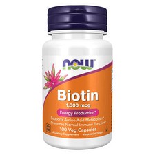 NOW FOODS Biotin 1000 mcg 100 Veg Capsules