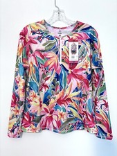 Hurley Ladies Rash Guard Floral 1/4 Zip Size Medium