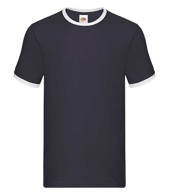 Fruit of the Loom T-Shirt Ringer Herren Shirt Valueweight Baumwolle S M L XL XXL