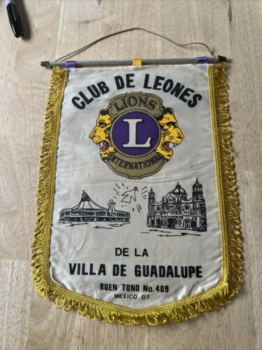 New ListingVintage Lions Club International Banner Flag Villa De Guadalupe Mexico