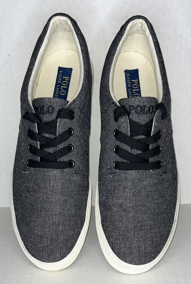 RALPH LAUREN Felton mens canvas sneaker shoe Polo gray  display picture 3