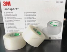 3M Transpore Clear Surgical Tape 1" x 10 yards Roll - 1, 2, 4, 6, 12 or 24 rolls