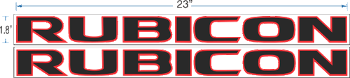 (2x)  Rubicon Hood Vinyl cars Decal Sticker 23 inch Red/ Black - Bild 1 von 5