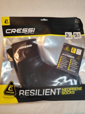 Cressi Black Neoprene Socks Resilient - Neopren Tauchsocken Schwarz 5mm S 20cm