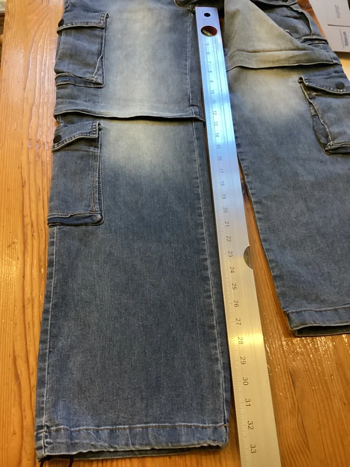 Vibrant VBRT Women’s Baggy Cargo Jeans Wide Leg sz M Elastic Waist y2k - Image 4 of 4