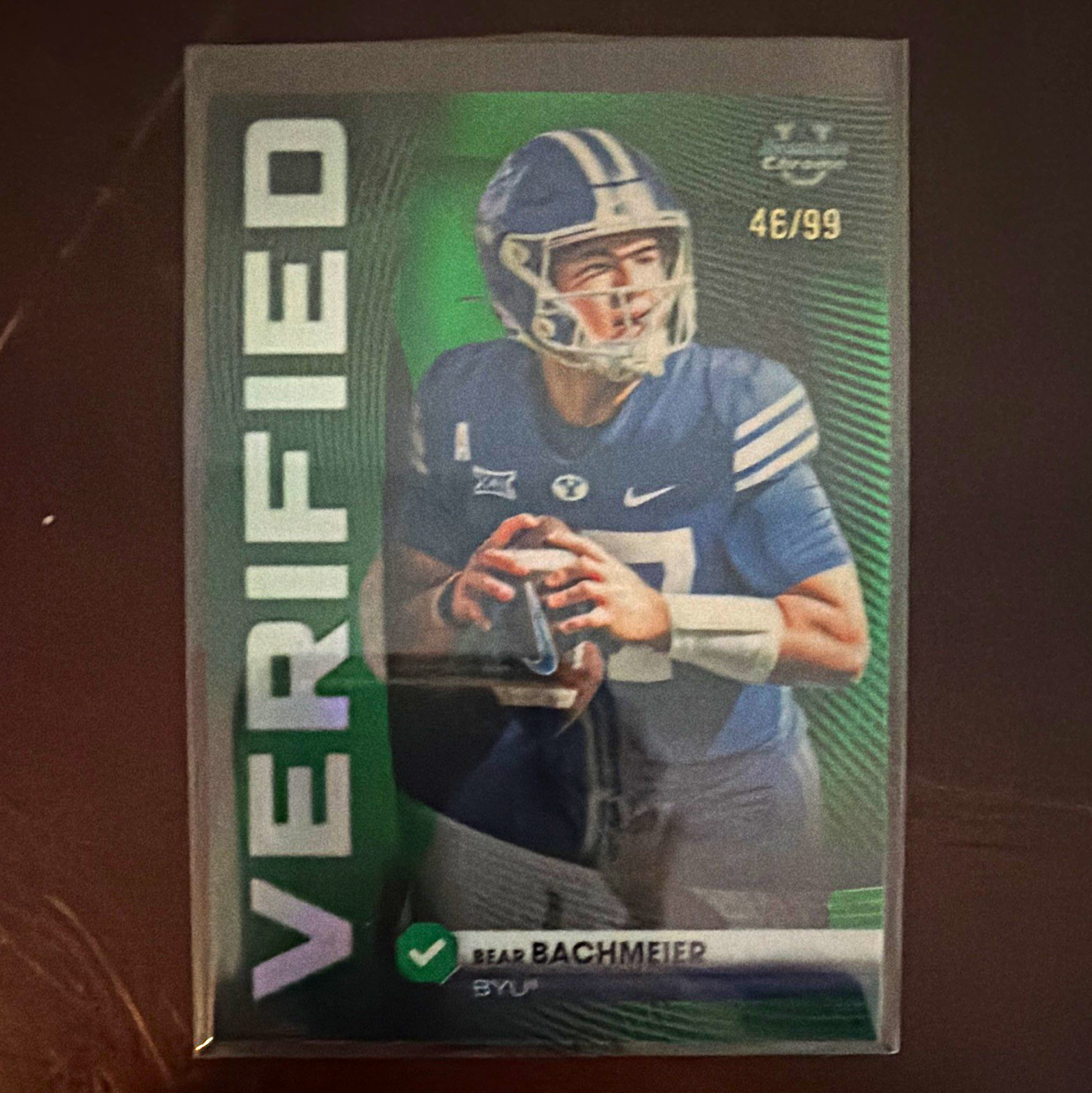 Bowman 2026 University Chrome Bear Bachmeier BYU Verified Green /99 BV-4