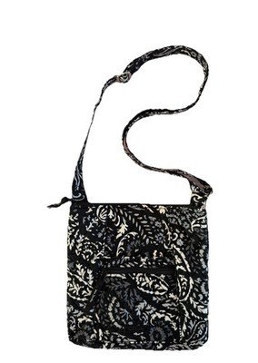 Vera Bradley Essential Mailbag Quilted Crossbody Bag Paisley Noir Front Flap (B)