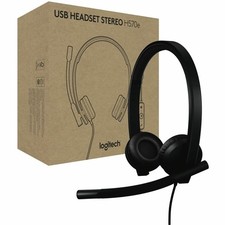 Logitech H570e USB Wired Stereo Headset, USB-A, Noise-Canceling Mics, Inline
