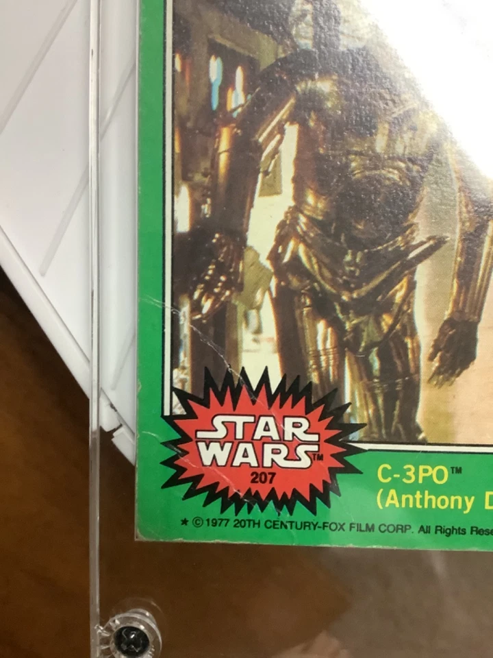 1977 TOPPS STAR WARS #207 C-3PO (Anthony Daniels) “Golden Rod” Error Card Rare - Image 3 of 4