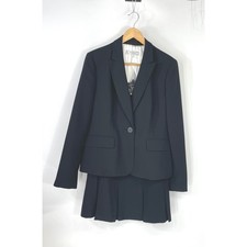Kasper Womens Skirt Suit 14 2-Piece Black Pleated Skirt Blazer Set Professional