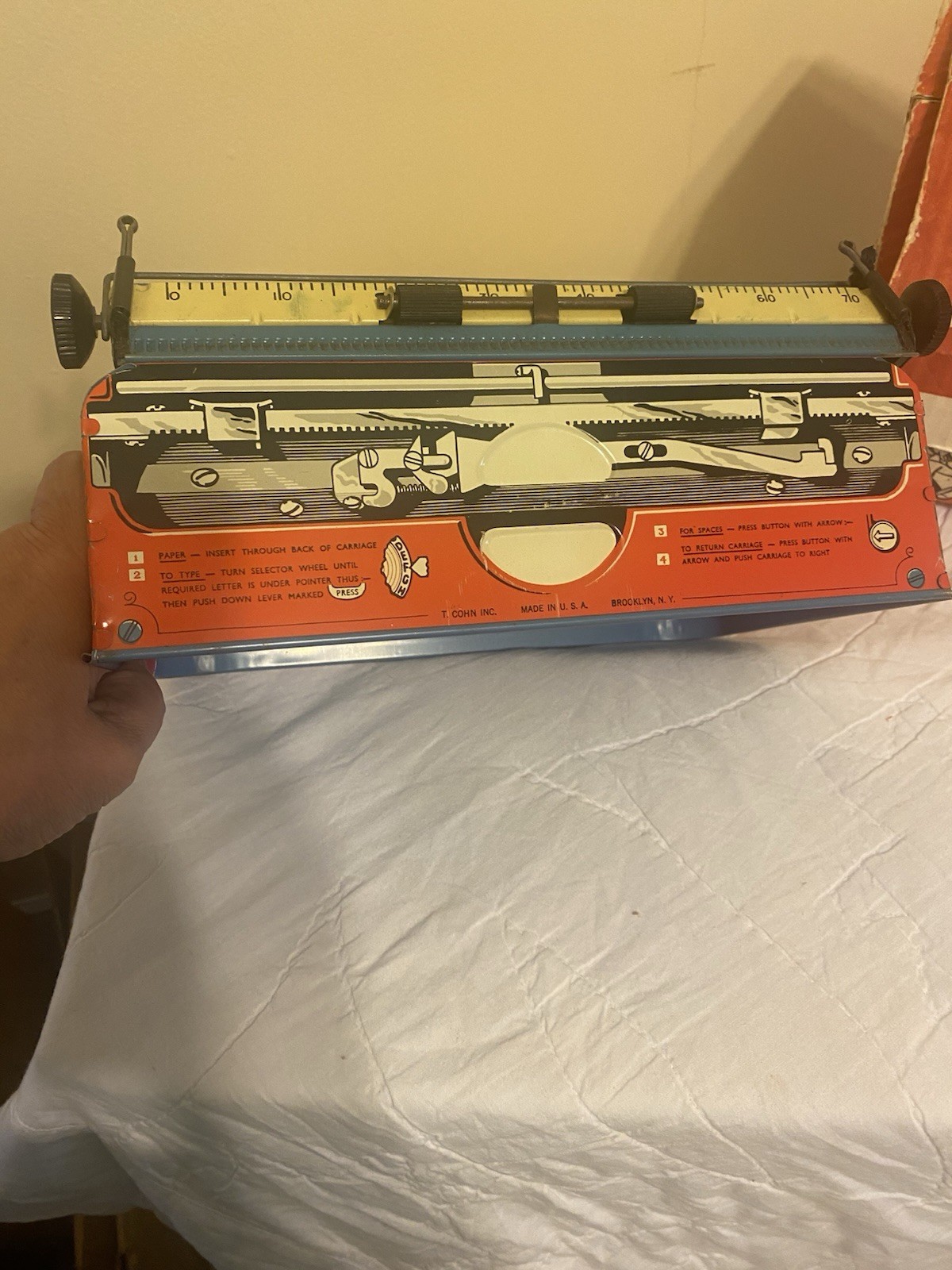 VINTAGE TIN MICKEY MOUSE FAN REPORTER FAN CLUB TYPEWRITER W BOX AND INSTRUCTIONS