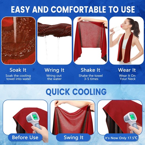 150 Pack Cooling Towels Bulk 40 x 12 Inch Large Chilly Breathable Sweat Sport... - Picture 4 of 7