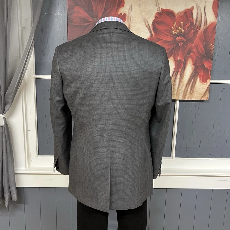 Indochino Suit Top Jacket Blazer Bespoke Mens 42R Slim Fit Wool Working Cuffs - Image 3 of 4