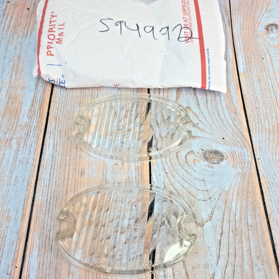 Cadillac Fleetwood 1959 4 piezas vidrio transparente guía de lente giratoria antiniebla AF5-59 RH LH OE usado Foto 2 de 4