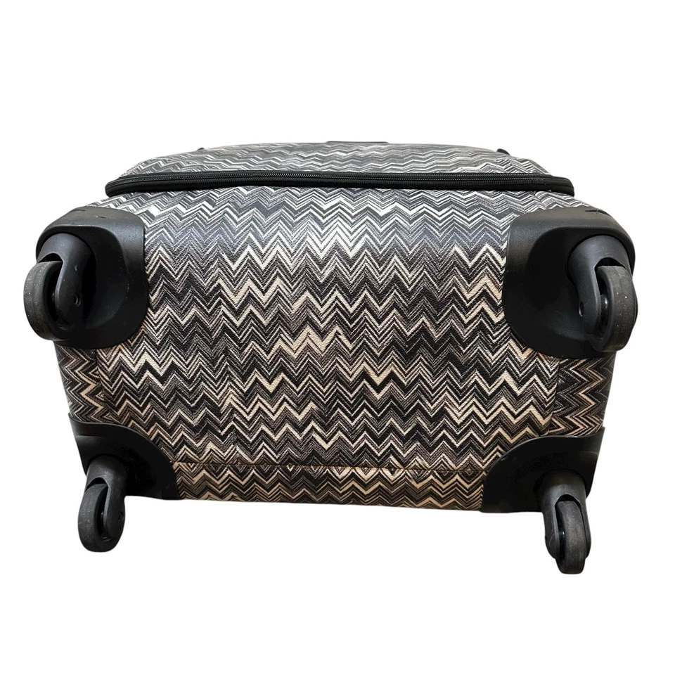 Чемодан-спиннер Missoni BRICS большой 26 дюймов регистрация на 4 колеса черный белый шеврон - Изображение 4 из 4