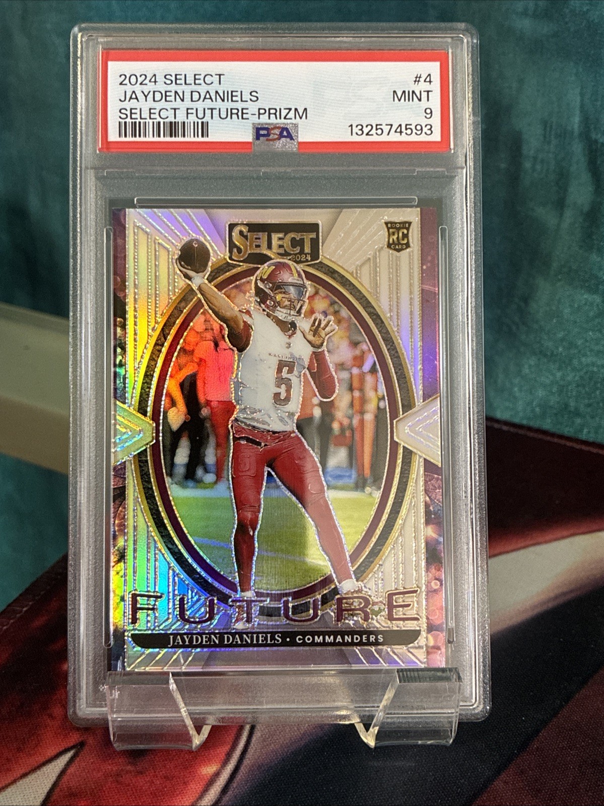 2024 Panini Select Select Future Prizm Jayden Daniels #4 PSA 9 view 3