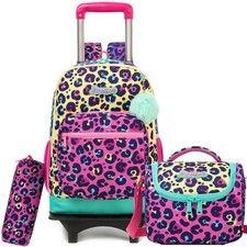 Rolling Backpack for Kids Girls Rolling Backpack for School Backpacks with Wh