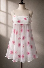 Vintage Babydoll Nightie Size M Pink Floral Girly Coquette Feminine Cottagecore