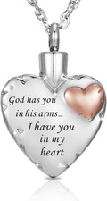 Heart Urn Necklace Ashes Cremation Jewelry for Women Men Keepsake Pendant Memori