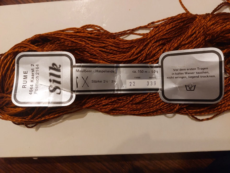 750g / 15x Silk Rume Wolle 100% Seide kastanienbraun selten 50g - Bild 4 von 4