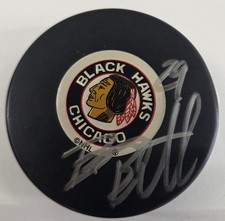 Bryan Bickell Chicago Blackhawks Autograph Signed Logo Puck