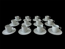 Richard Ginori tazzine da tè caffè serie Ancona porcellana biancaTorchon o Twist