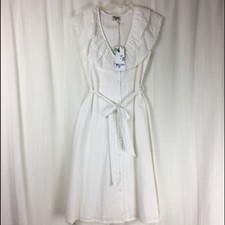 Show Me Your Mumu Midi Dress White Ruffle Belted Small Cottagecore Spring NWT