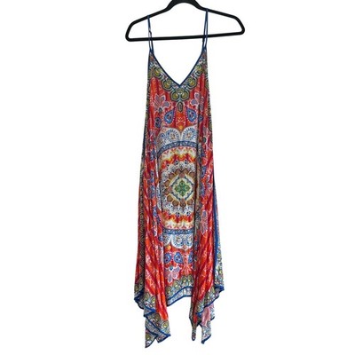Jealous Tomato Colorful Mandala Print Sleeveless Handkerchief Dress - Size S