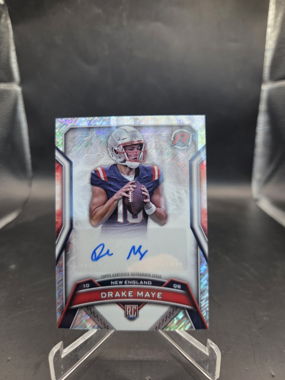 2024 Topps Resurgence Drake Maye Silver Static Refractor Rookie Auto Patriots